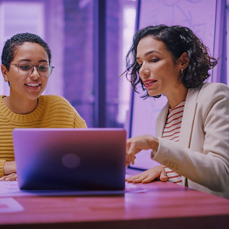 female colleagues with laptop
