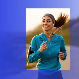 Female runner smiling