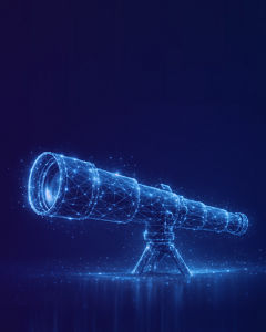 Fernrohr mit Lichtpunkten