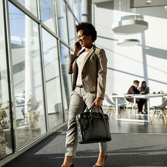 business woman on the phone