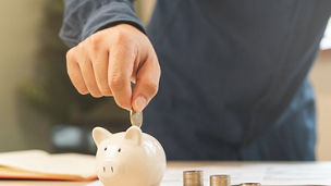 Financial saving piggy bank