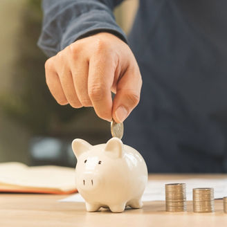 Financial saving piggy bank