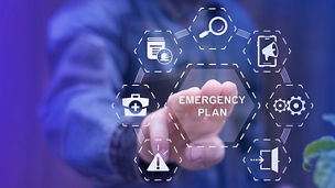 Fingers hovering over a holographic UI banner