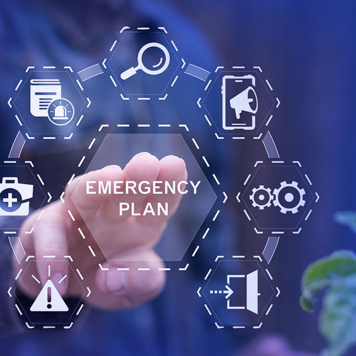 Fingers hovering over a holographic UI banner