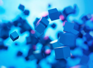 Kleine blaue Würfel