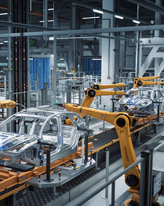 Fliessband Autoherstellung 