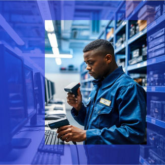 focused man testing vr manchine