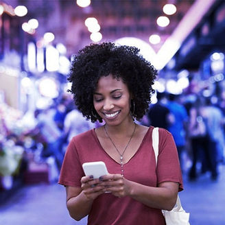 Women with a smartphone