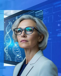 Woman computer dna