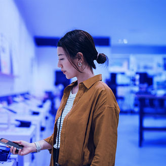 Woman with mobile phone