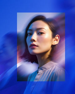 Woman looks into the camera