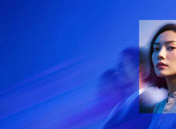 Woman looks into the camera