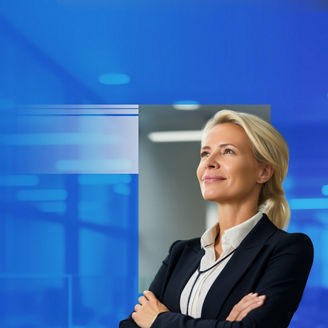 A woman with crossed arms