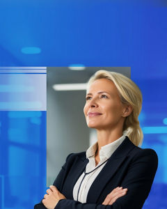 A woman with crossed arms