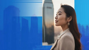 Woman against a skyline