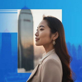 Woman against a skyline