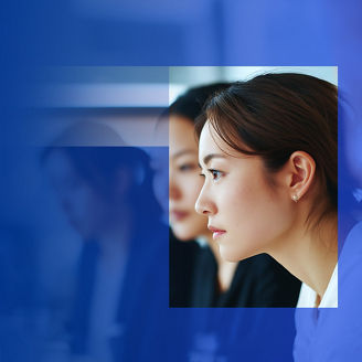 girl staring at computer