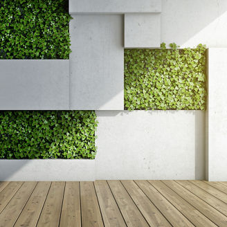 Hanging garden with tiles