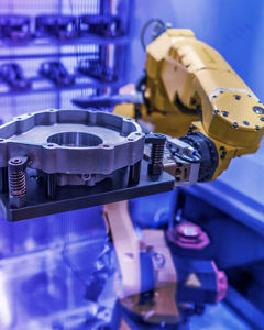 Yellow industrial robot