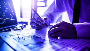 Generative AI illustration Healthcare business graph and data of Medical business growth, Financial business plan, Business finance background, businessman calculates income and capital gains and increases in positive growth indicators, business strategy