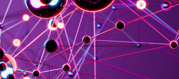 Dynamic Blue Geometric Network, Abstract Representation of Digital Connectivity, Communication, and Technological Web with Moving Lines and Dots.