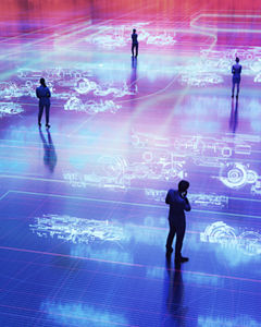 Menschen in virtuellem Raum