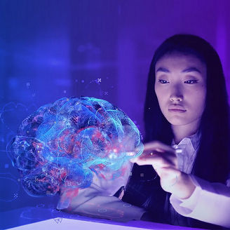 women with globe