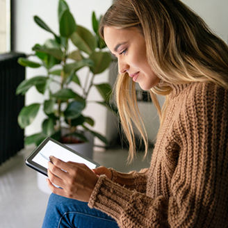 Girl looking at ipad