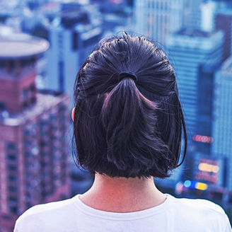 Girl looking at the view