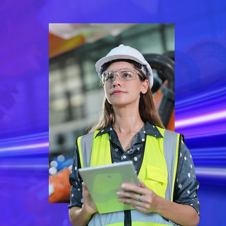 girl wearing high viz jacket with notepad in hand