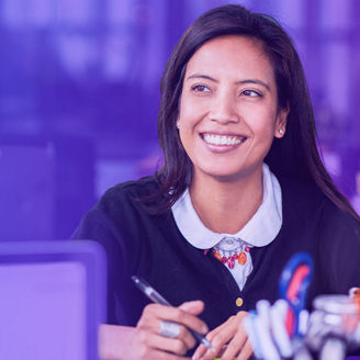 woman working in the office