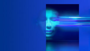 Computer generated face of a woman