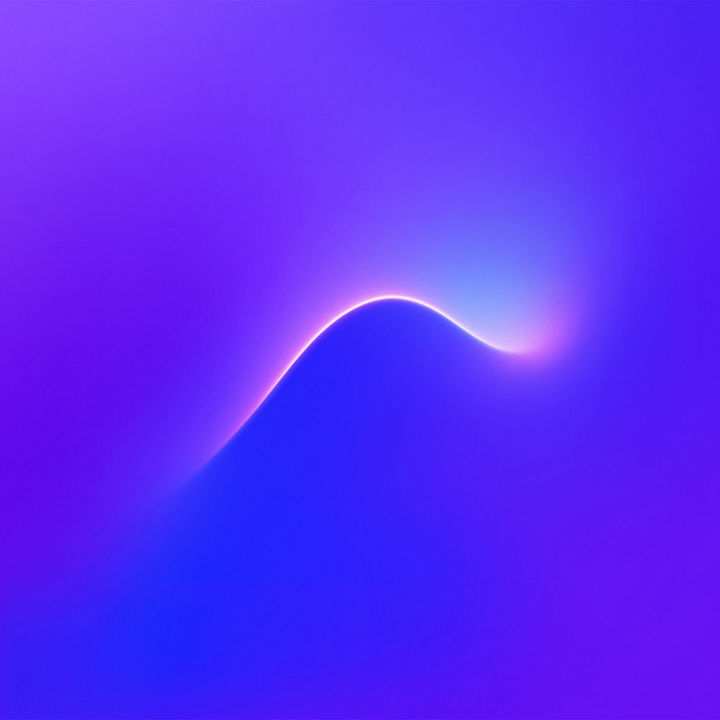 Glowing swirling electric line on purple-blue background