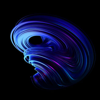 Abstract 3d rendering, twisted shape, modern illustration, background design