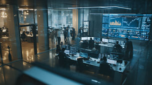 people working in a modern office