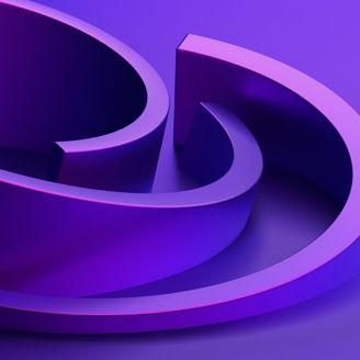 Abstract 3d render, purple background design, modern illustration