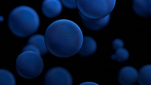 Abstract 3d rendering of geometric shapes. Modern background design with spheres