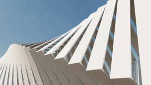 Futuristic white architecture background 3d render