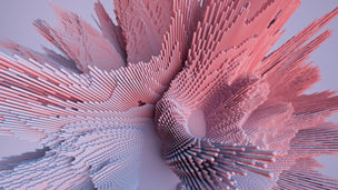 3d render of colorful deatailed shape. Dynamic futuristic background.