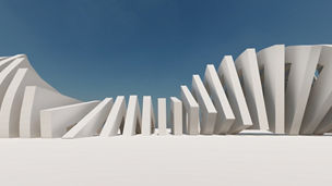 Futuristic white architecture background 3d render
