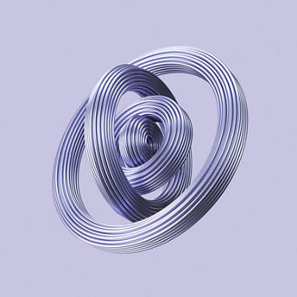 Circle Metallic shapes 3d rendered illustration.