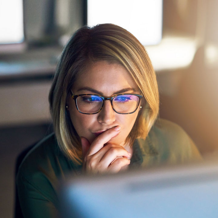 woman working on a computer