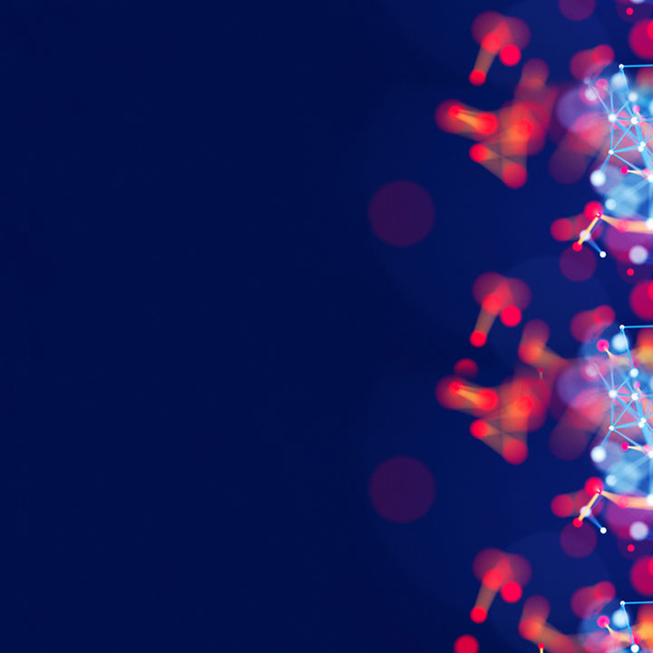 Colorful connected digital dots, abstract image
