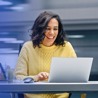 woman working with her laptop