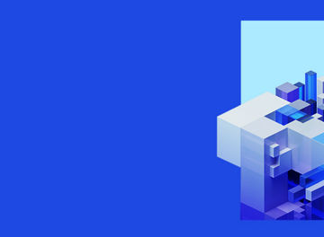 Abstract 3d render, blue and purple geometric composition, background design