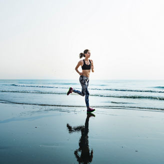 Running Exercise Training Healthy Lifestyle Beach Concept