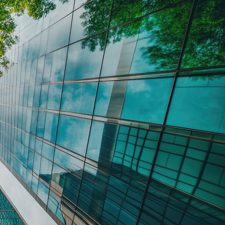 Green Buildings and Trees banner