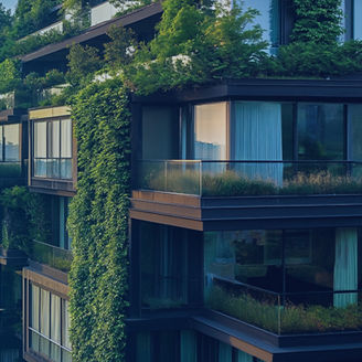 Modern building with vertical garden