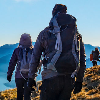 Group of people trecking