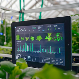 vizualizácia údajov o raste rastlín na digitálnom rozhraní